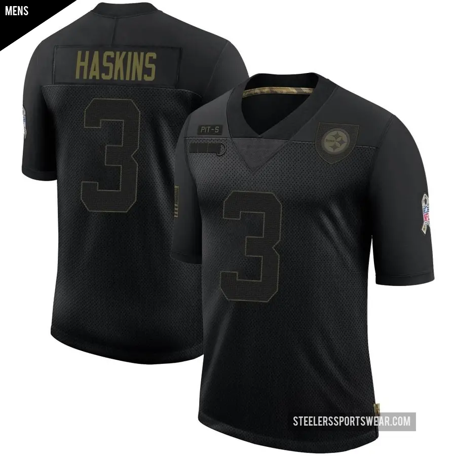 Men's Pittsburgh Steelers ＃3 Dwayne Haskins Black Limited 2020 Salute To Service Jersey