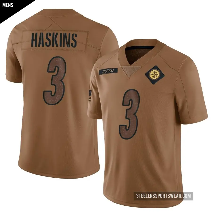 Men's Pittsburgh Steelers ＃3 Dwayne Haskins Brown Limited 2023 Salute To Service Jersey