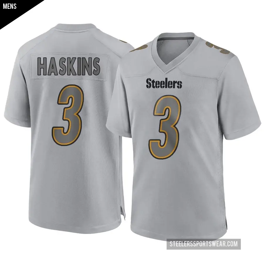 Men's Pittsburgh Steelers ＃3 Dwayne Haskins Gray Game Atmosphere Fashion Jersey