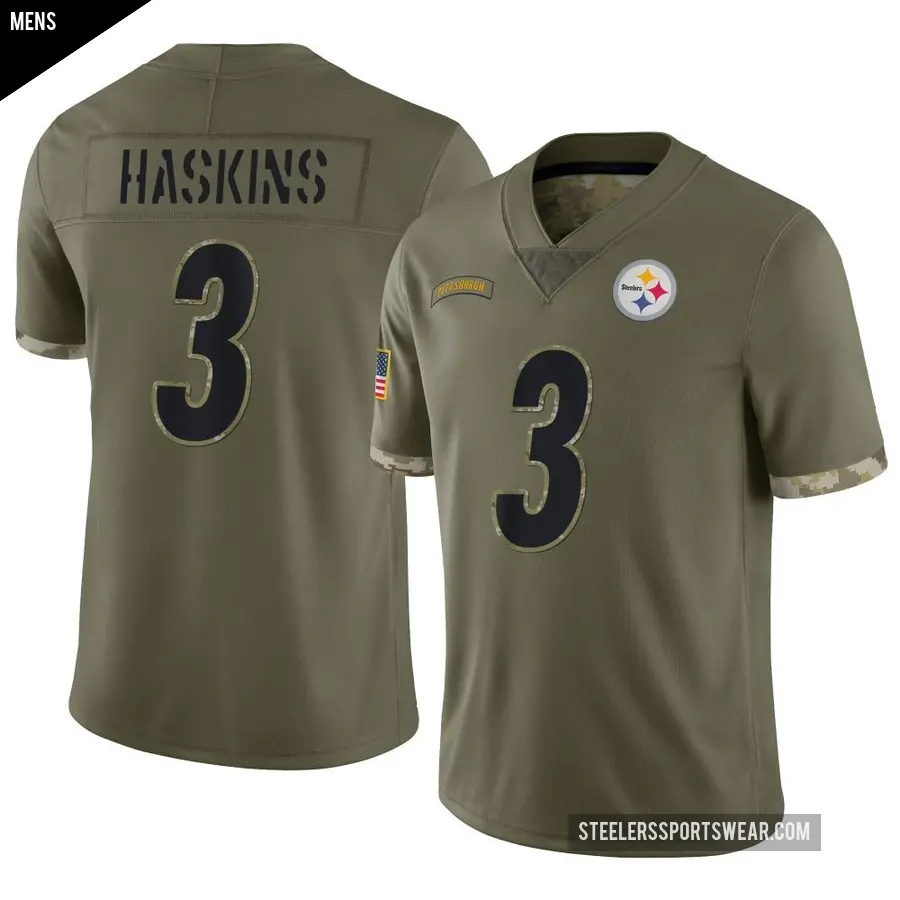 Men's Pittsburgh Steelers ＃3 Dwayne Haskins Olive Limited 2022 Salute To Service Jersey