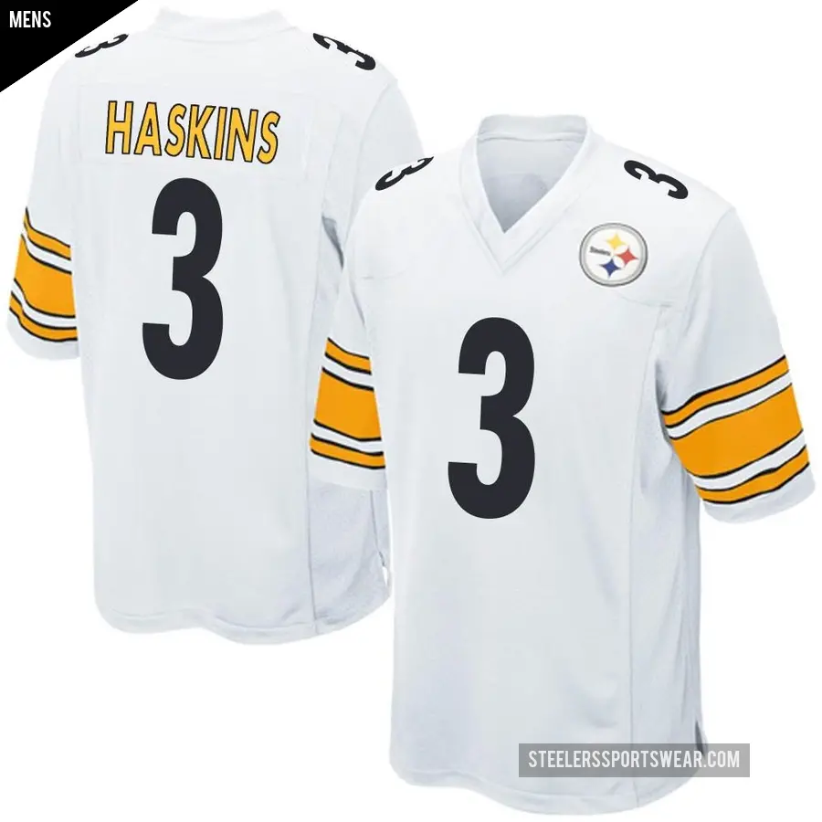 Men's Pittsburgh Steelers ＃3 Dwayne Haskins White Game Jersey