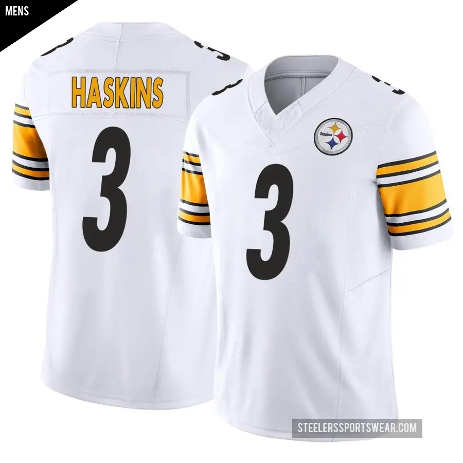 Men's Pittsburgh Steelers ＃3 Dwayne Haskins White Limited Vapor F.U.S.E. Jersey