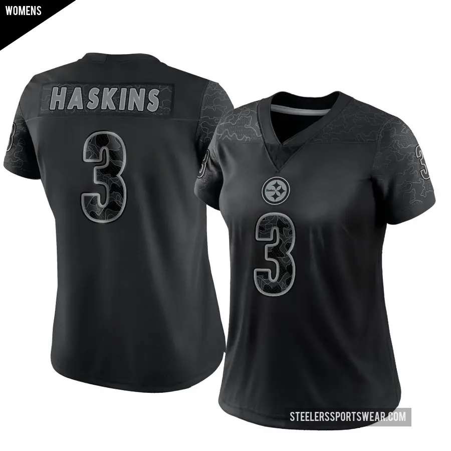 Women's Pittsburgh Steelers ＃3 Dwayne Haskins Black Limited Reflective Jersey