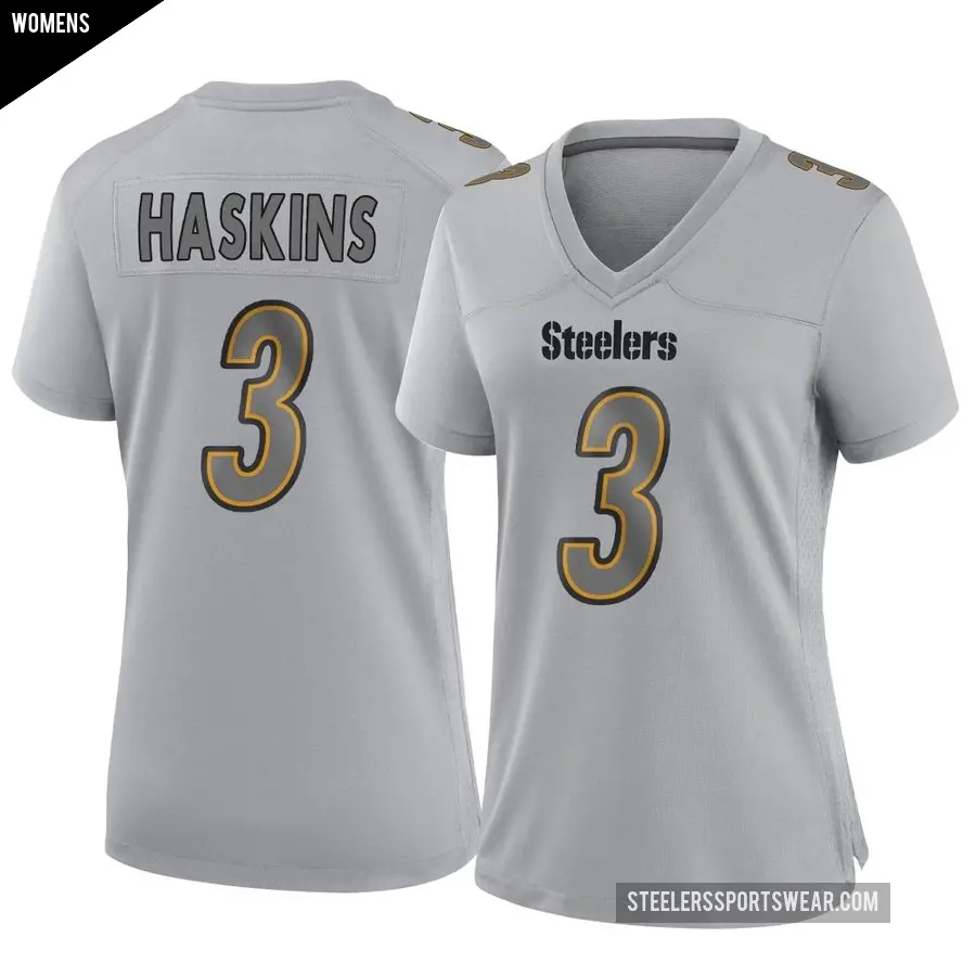 Women's Pittsburgh Steelers ＃3 Dwayne Haskins Gray Game Atmosphere Fashion Jersey