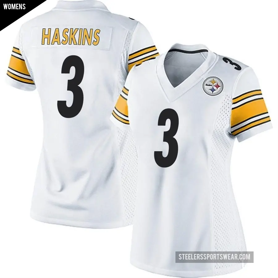 Women's Pittsburgh Steelers ＃3 Dwayne Haskins White Game Jersey