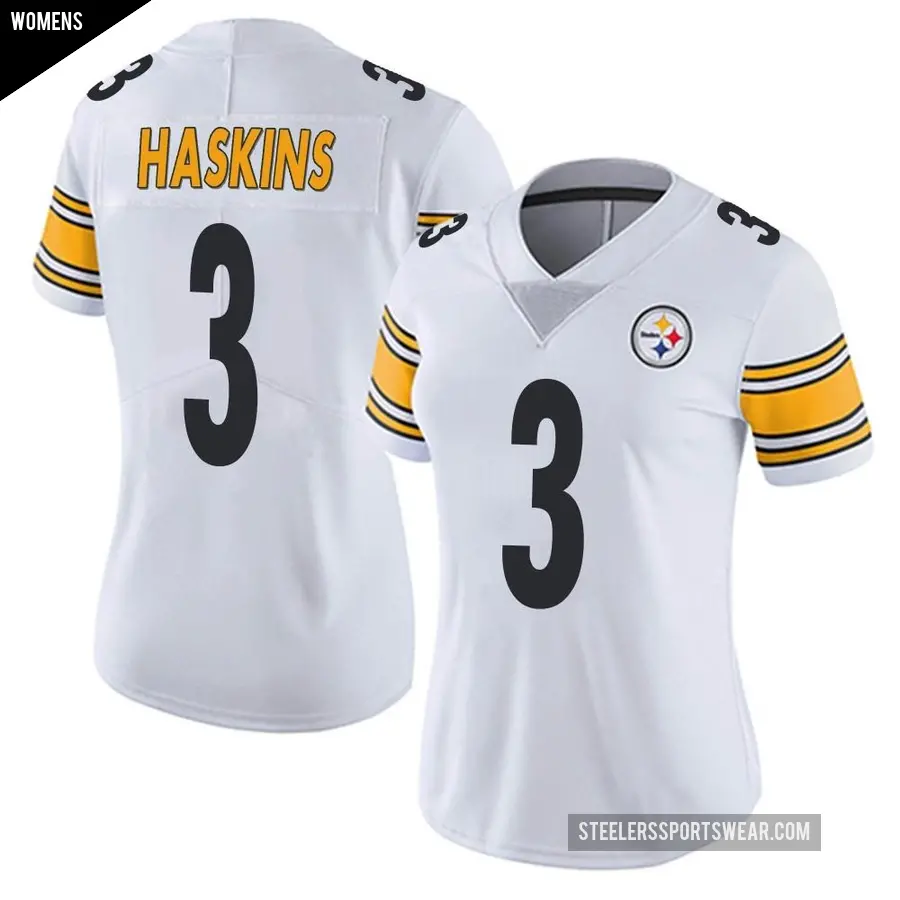 Women's Pittsburgh Steelers ＃3 Dwayne Haskins White Limited Vapor Untouchable Jersey