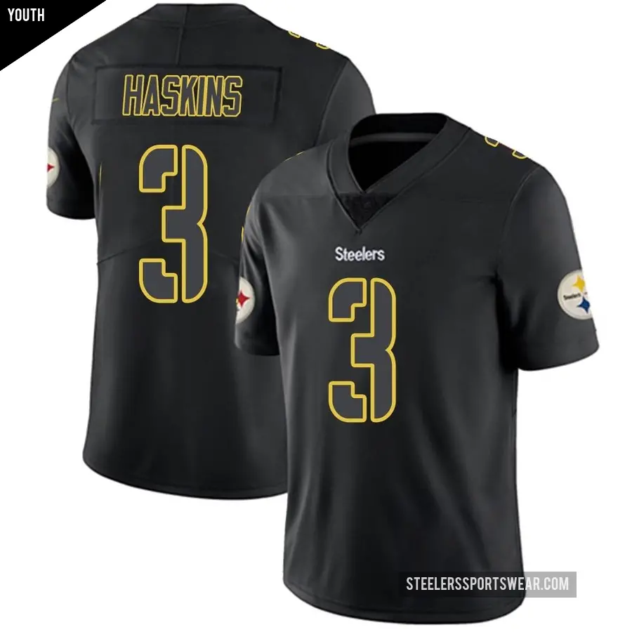 Youth Pittsburgh Steelers ＃3 Dwayne Haskins Black Impact Limited Jersey