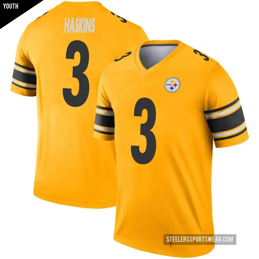 Youth Pittsburgh Steelers ＃3 Dwayne Haskins Gold Legend Inverted Jersey